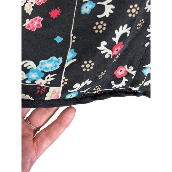 Silkland Silk Floral Jacket 3X Black Beaded Paisley Full Zip Boho Western Artsy - Picture 14 of 16